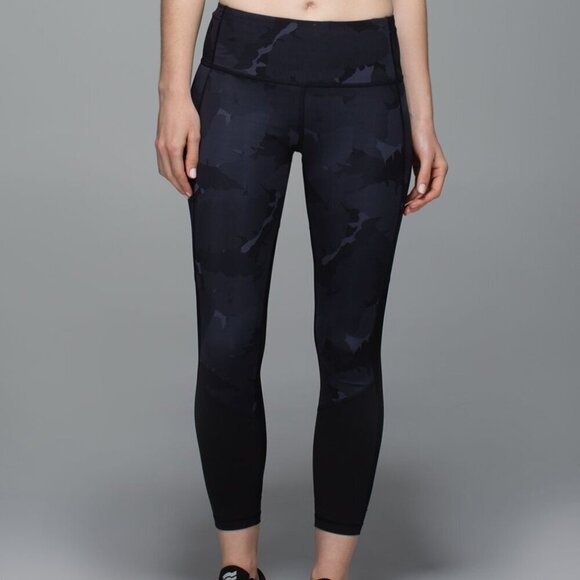 Lululemon All You Need Tight *Full-On Luxtreme 25"-8 Palm Party Naval Blue Black - Picture 1 of 7